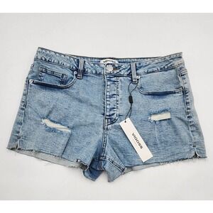NWT Vigoss Ace Short High Rise Raw Hem Button Fly Distressed Shorts Size 31